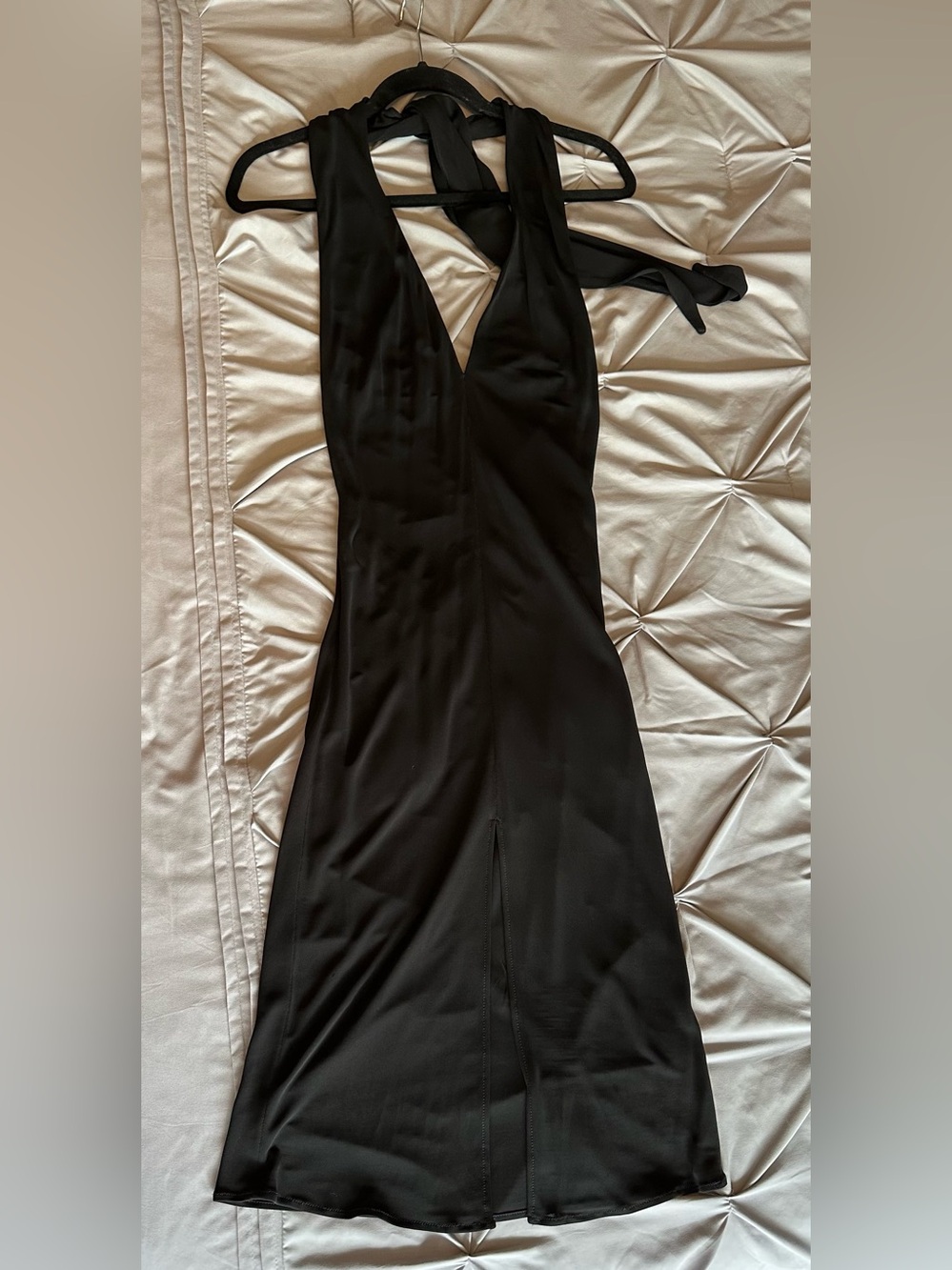 Yigal Azrouel Black Backless Halter Midi Dress